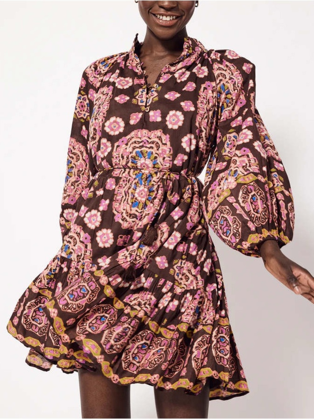 Cleobella Women's Eliva Print Organic Cotton Mini dress Small ( NO BELT)